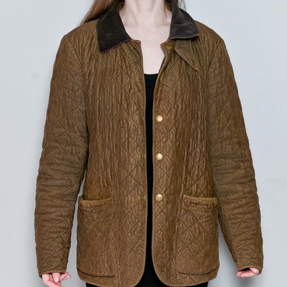 BARBOUR Men's Bant Corduroy Brown Contrasting Quilted Jacket M - Picture 10 of 10